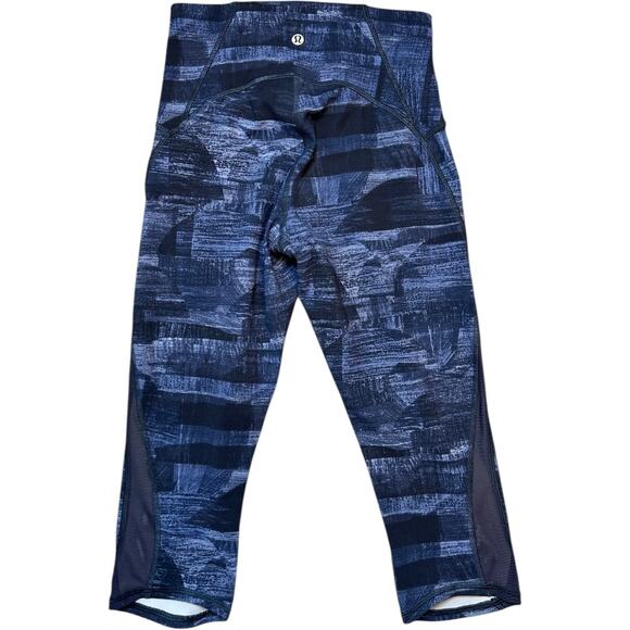 Lululemon Train Times Crop 17" Transition Multi Midnight Navy / Black Worn Once! - Picture 2 of 13
